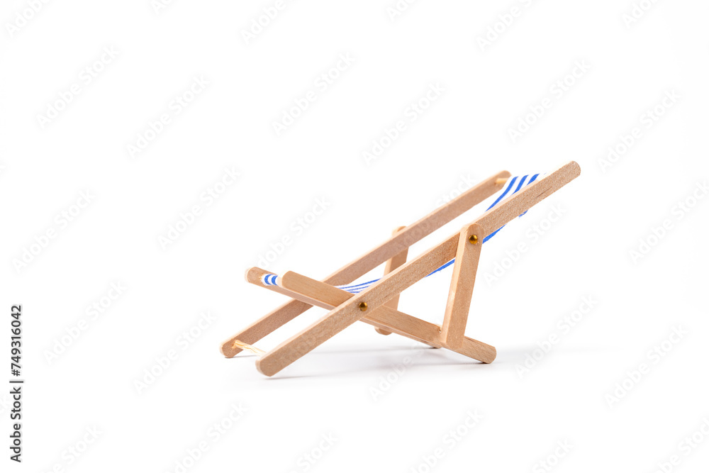 Beach chair on a white background, sunlounger, isolated sunbed, lounge chair Beach chair on a white background, sunlounger, isolated sunbed, lounge chair