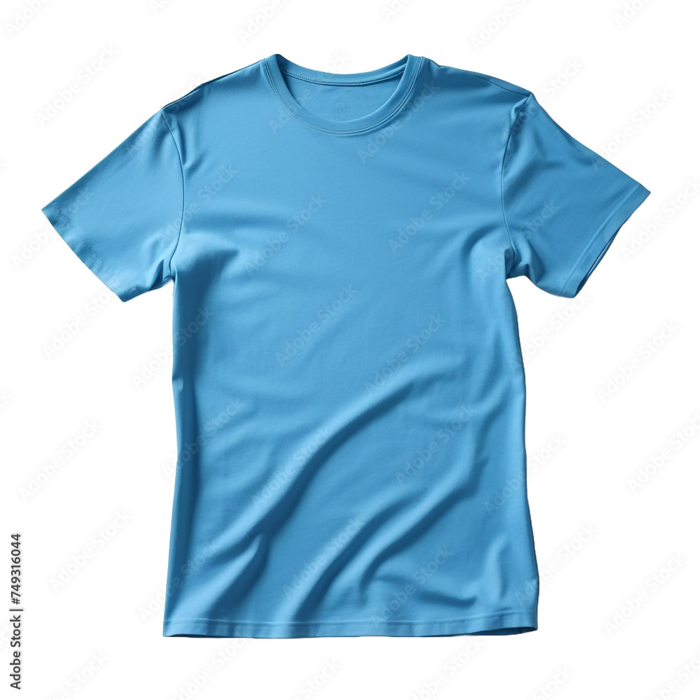 T shirt with blue color isolated on transparent background T shirt with blue color isolated on transparent background