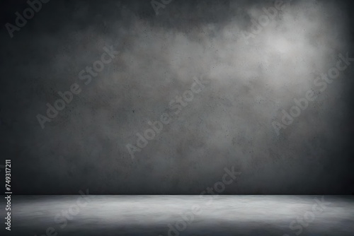 Gray cement wall texture for studio gradient room background, dark color wall surface used for background and display your products loft style