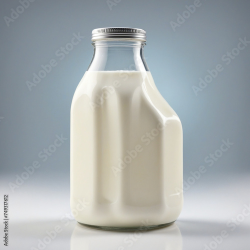 Milk blank bottle container, bottle 3d art