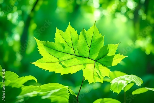 Closeup nature view of green leaf on blurred greenery background in garden with copy space using as background natural green plants landscape