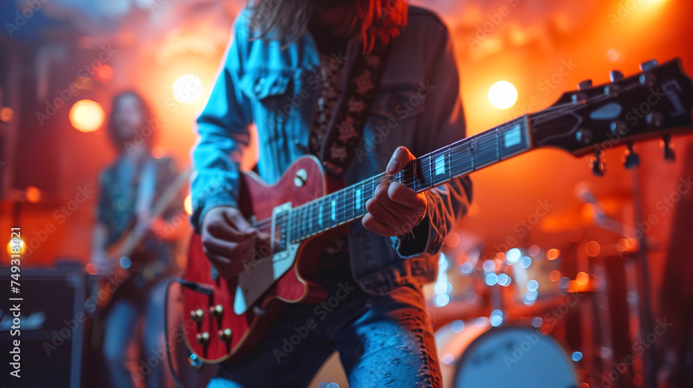 Obraz premium Party Vibes Defocused People Playing Music at a Party 