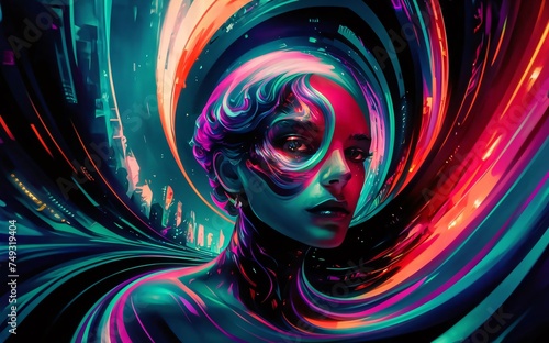 scientifically abstract background, futuristic and lively