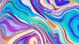 Multicolor and Blue dynamic background mixing liquid paints art. Modern futuristic pattern marble translucent colors texture