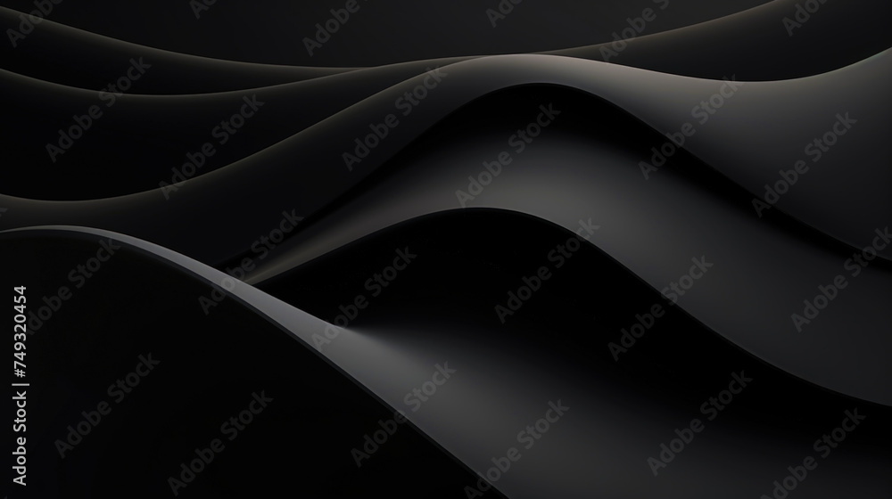 Abstract 3d wavy smooth background. Dark matte colour palette. Aesthetic concept. Generative AI Abstract 3d wavy smooth background. Dark matte colour palette. Aesthetic concept. Generative AI