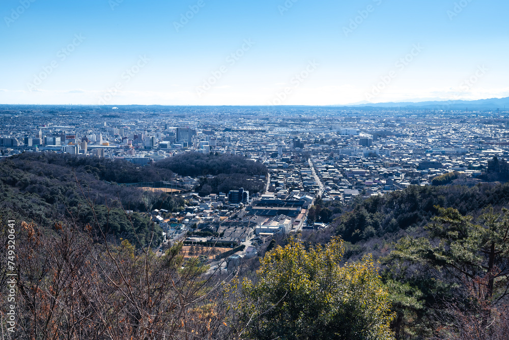 金山城址から眺める太田市内と関東平野