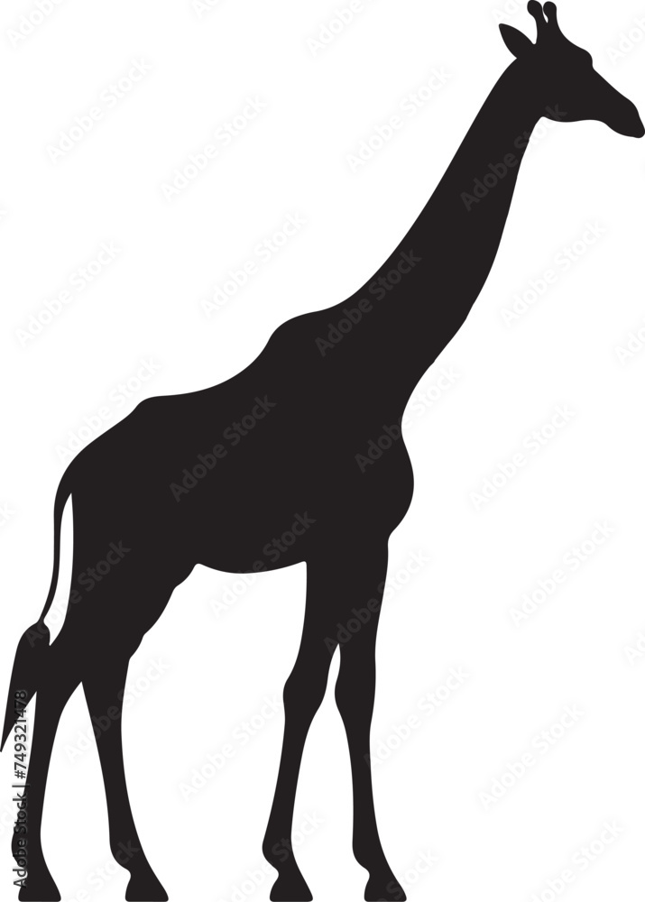 Giraffee Silhouette Vector Illustration White Background