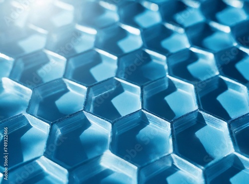 Hexagonal blue pattern wallpaper. Technology concept.