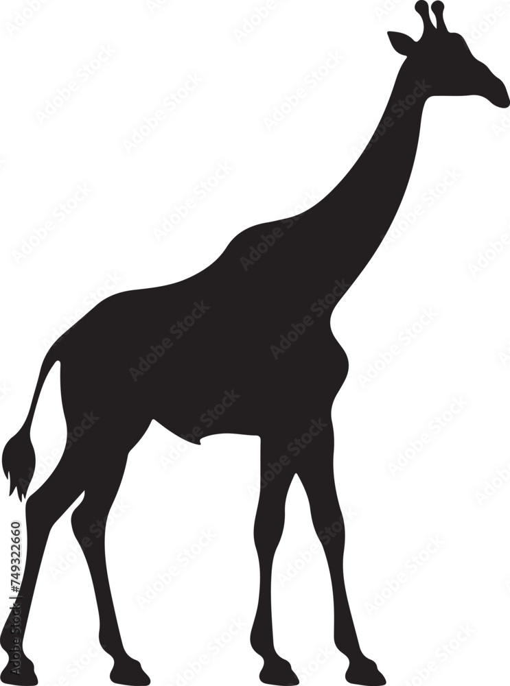 Giraffee Silhouette Vector Illustration White Background Giraffee Silhouette Vector Illustration White Background
