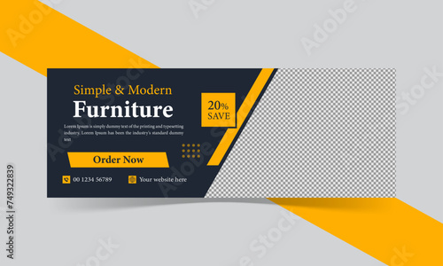 Furniture sale social media Facebook cover and web banner template