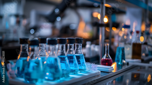 Wallpaper Mural Laboratory Glassware with Colorful Chemicals Torontodigital.ca