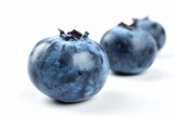 Close up blueberry photography, Ultra-realist, precise features, intricate details, no blur cropped object, have text space in the picture, white background,generated with AI