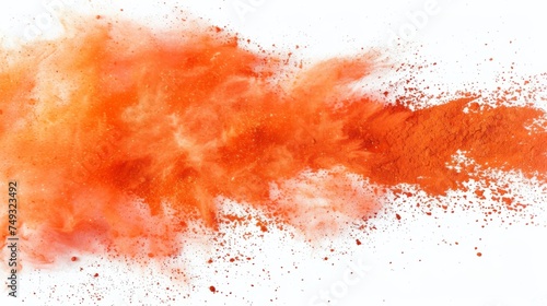 Background cover of orange dry powder, white background, generated with AI