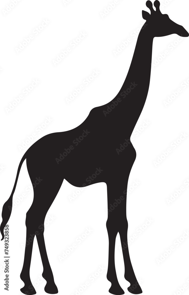 Giraffee Silhouette Vector Illustration White Background