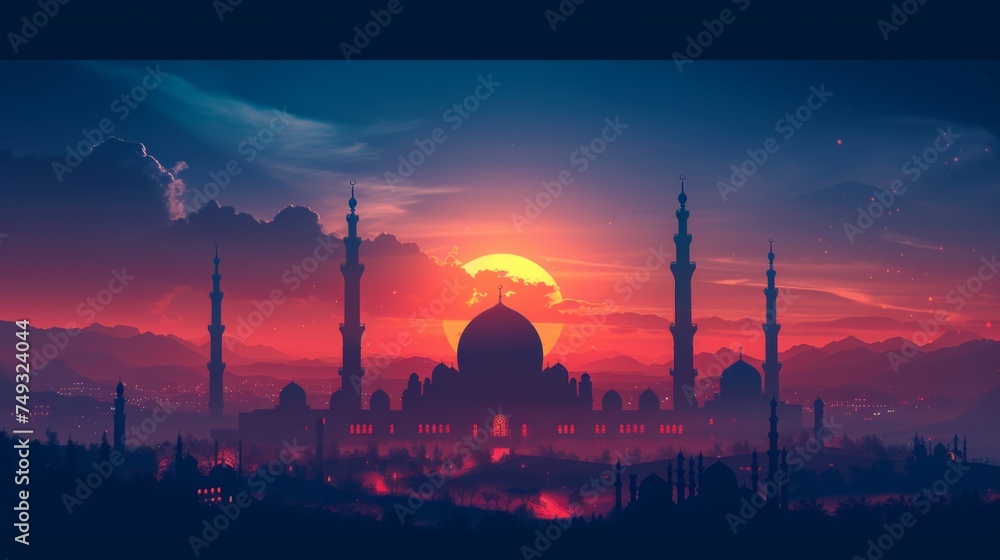 Minimalist islamic background image for wallpaper laptop, generated with AI