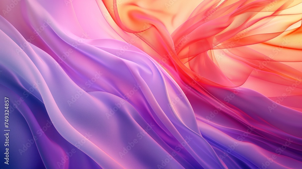 3D Render wallpaper of abstract color fabric floating ' 3D Render wallpaper of abstract color fabric floating '