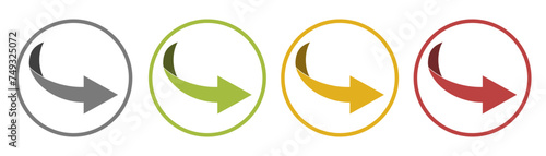 Arrow set icon. Colored arrow symbols. Isolated vector graphic elements with arrows