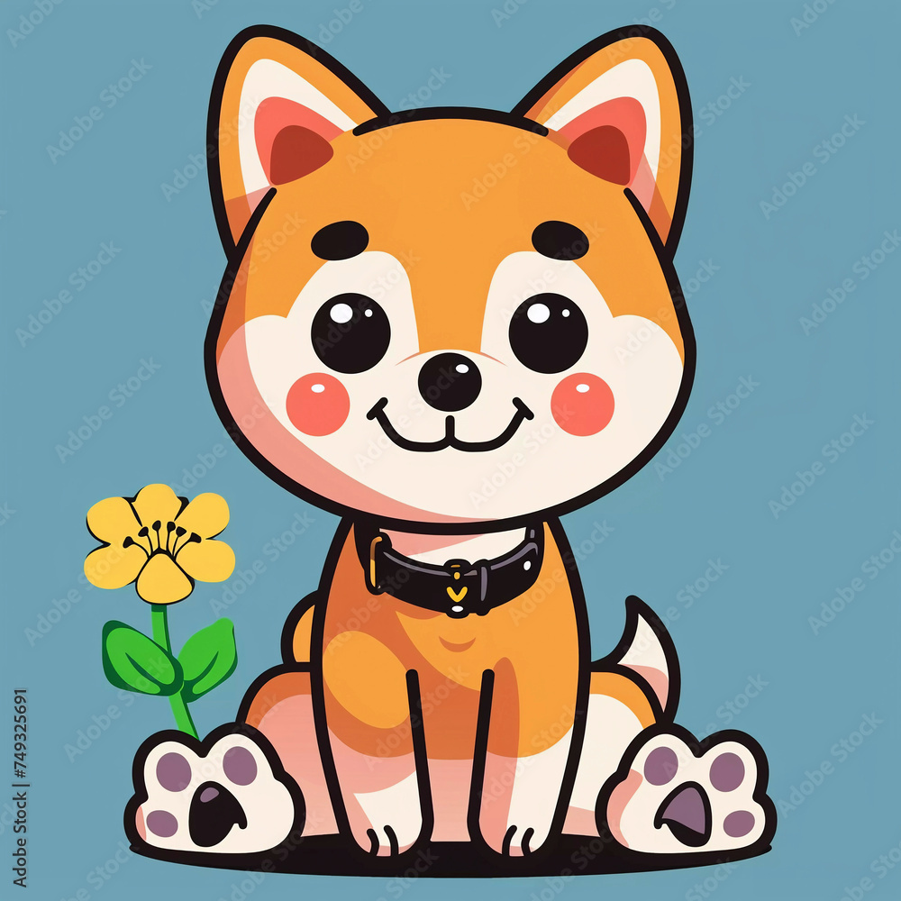 Cute dog illustration, book cover, Generative AI Cute dog illustration, book cover, Generative AI