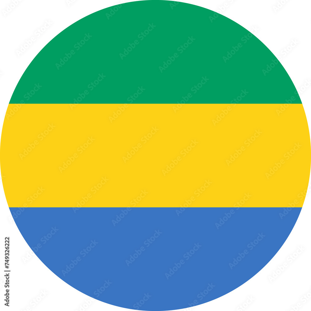 Gabon Flag Round Icon Gabon Flag Round Icon