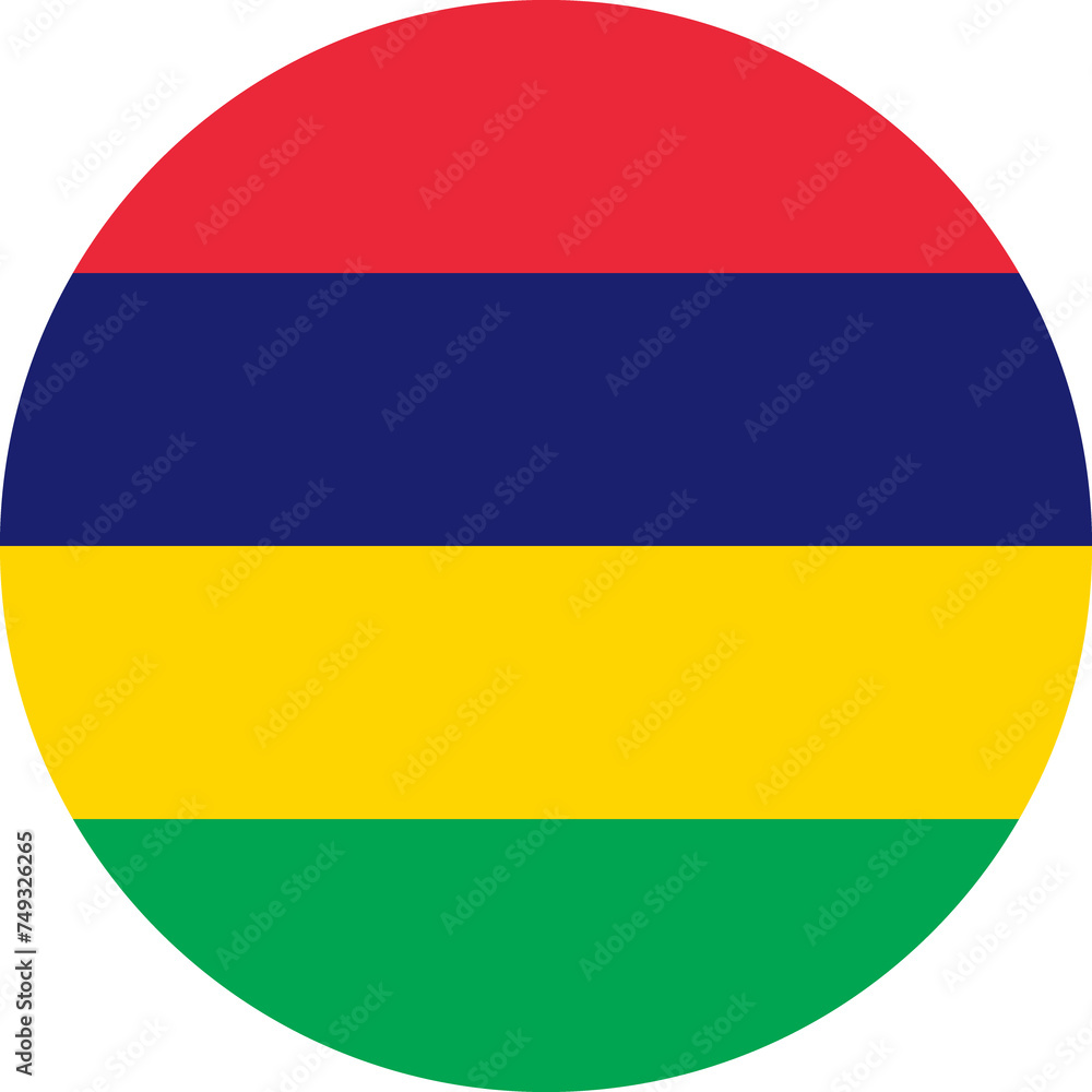 Fototapeta premium Mauritius Flag Round Icon