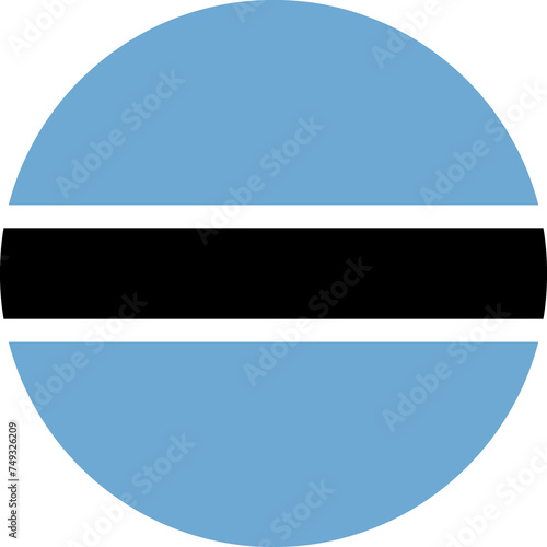 Botswana Flag Round Icon