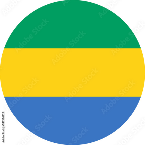 Gabon Flag Round Icon