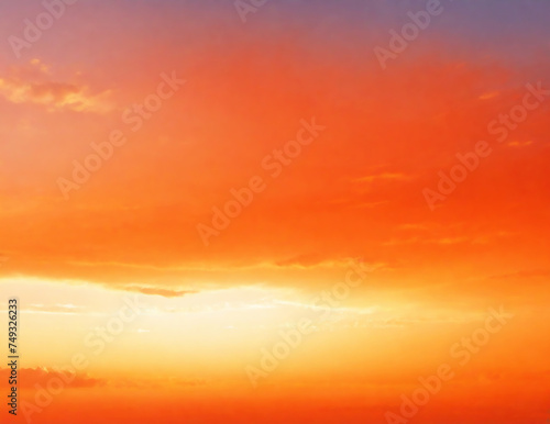 Beautiful Light Orange Sky Background.Ai generate © Miraz