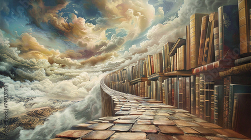 caminho do conhecimentos cheio de livros 