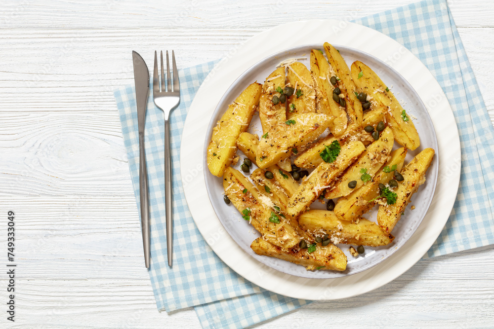 greek lemon potatoes with garlic, cheese, capers greek lemon potatoes with garlic, cheese, capers