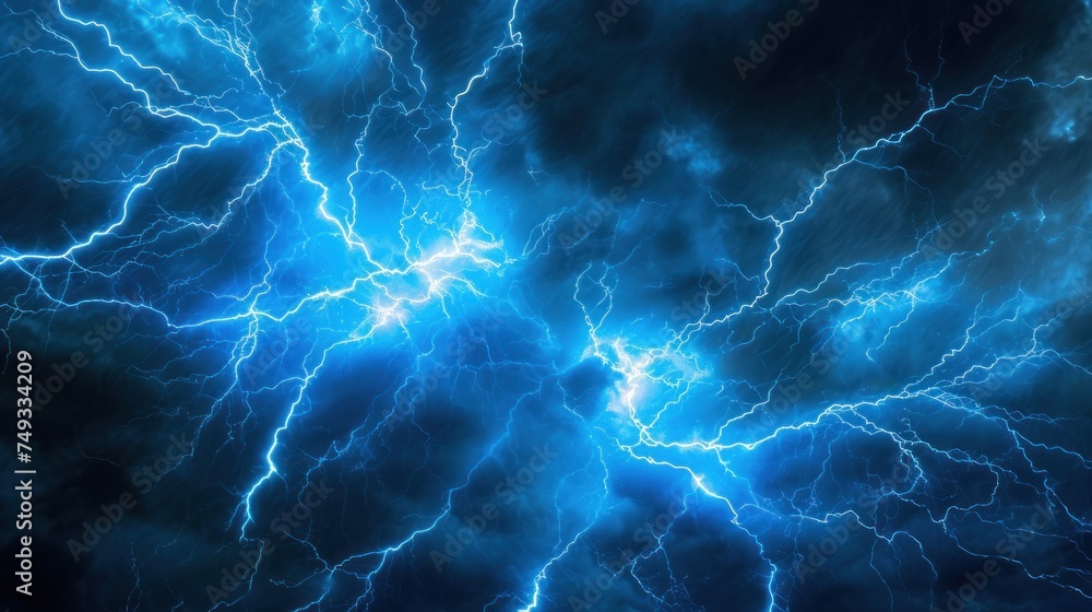 Fototapeta premium Lightning Strike in dark sky. bad weather before a big rainstorm.