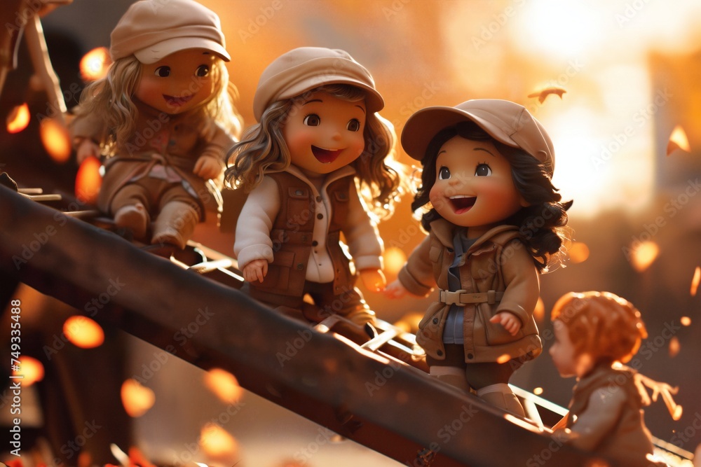 doll children play on the playground doll children play on the playground