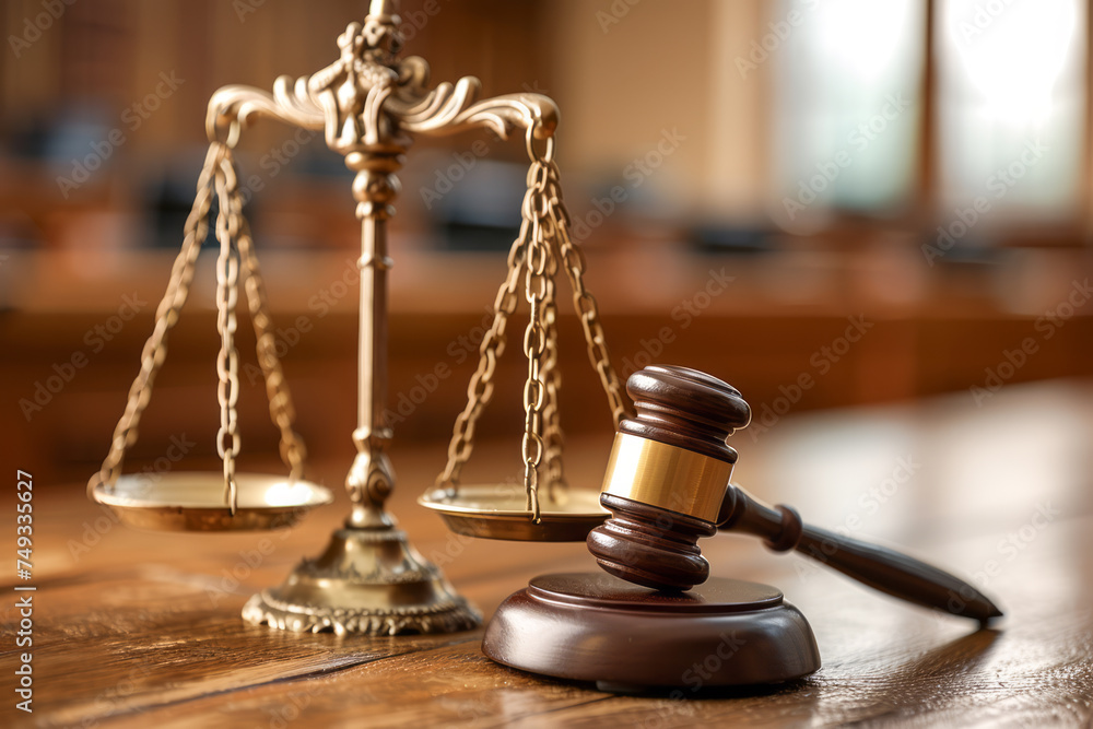 Close-up of the judgment gavel and the scales of justice, legal scales in a court of law, giving social justice and verdict. courtroom concept. Close-up of the judgment gavel and the scales of justice, legal scales in a court of law, giving social justice and verdict. courtroom concept.