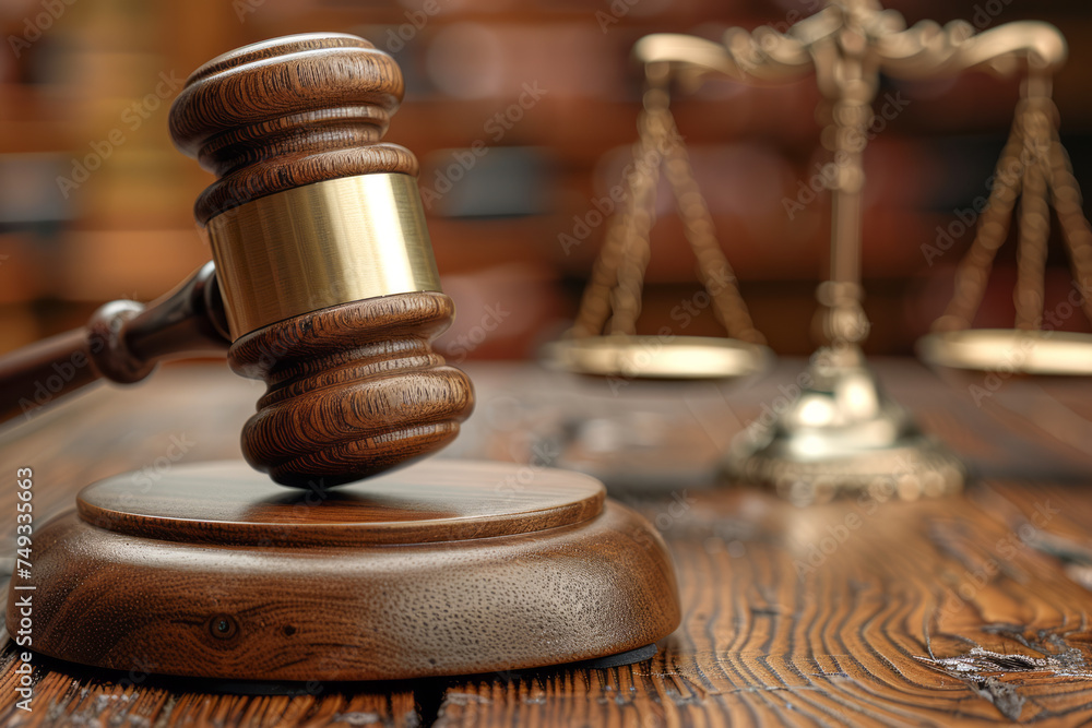 Close-up of the judgment gavel and the scales of justice, legal scales in a court of law, giving social justice and verdict. courtroom concept. Close-up of the judgment gavel and the scales of justice, legal scales in a court of law, giving social justice and verdict. courtroom concept.