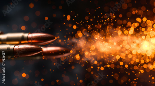 firing assault riffle shooting firepower bullets isolated on black background for special operations. generative ai