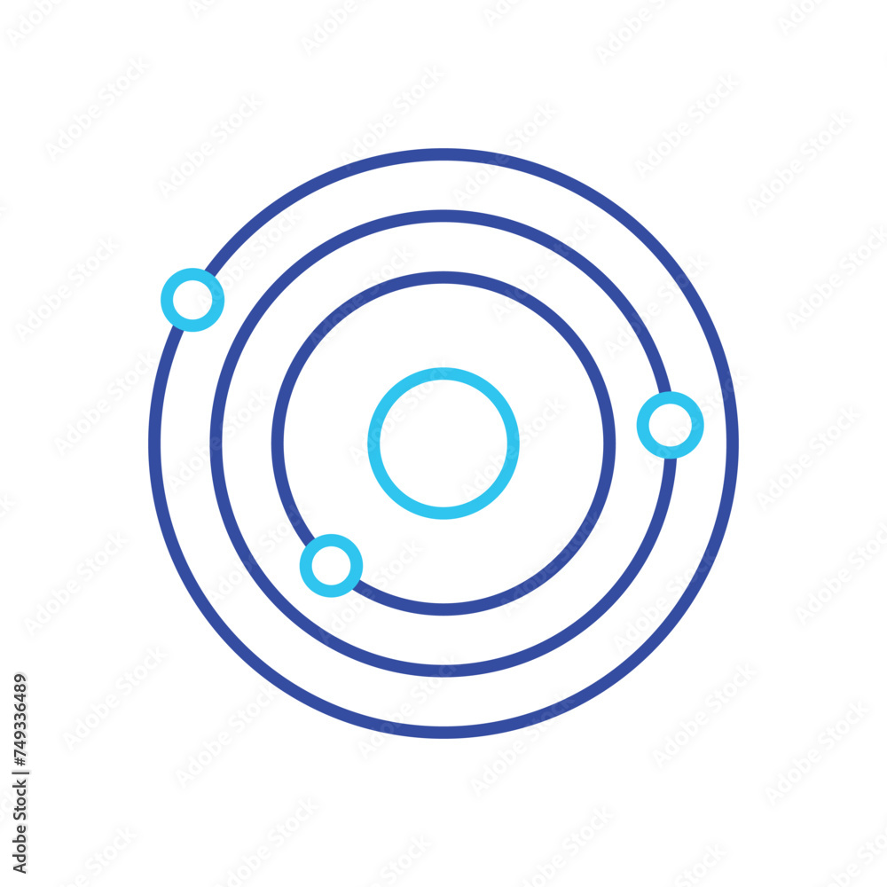 Dark and light blue Orbit vector icon Dark and light blue Orbit vector icon