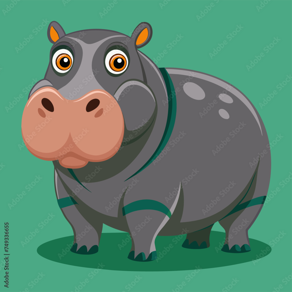 Fototapeta premium Hippopotamus isolated on white background a clipping path 
