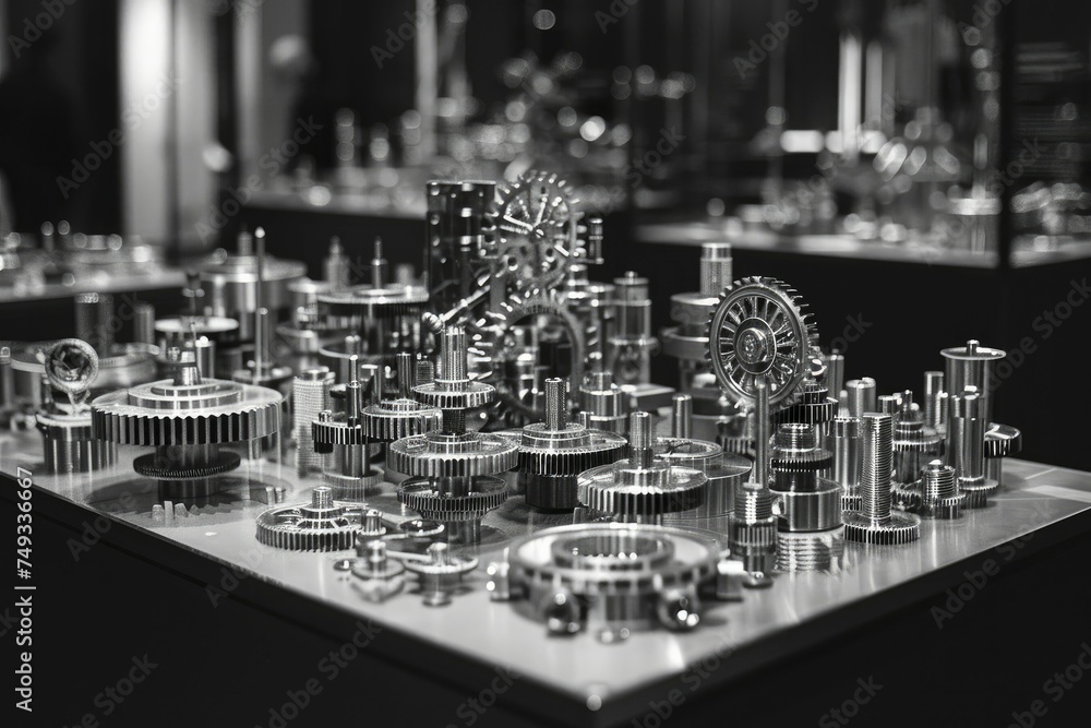 An intricate art installation symbolizes the symphonic unity of industrial machinery, every part vital to productivity.