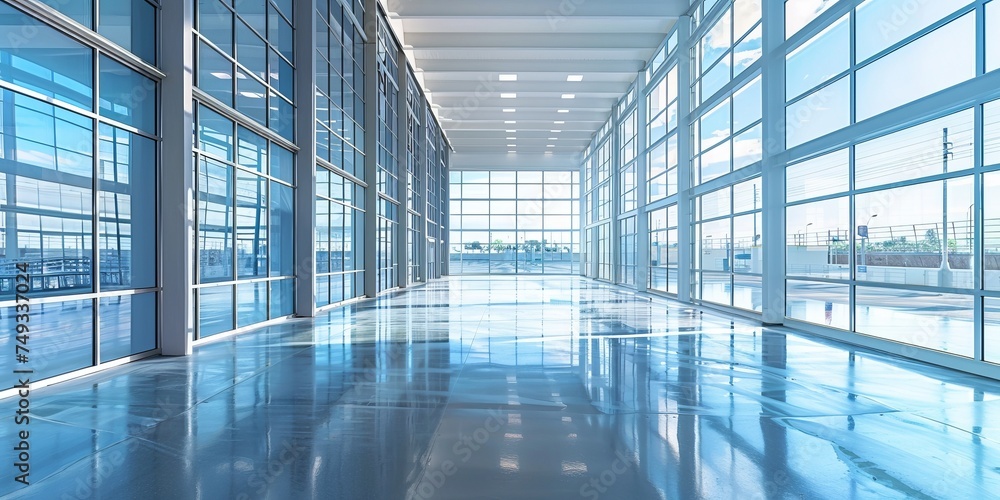 interior of modern office building with glass walls and floor interior of modern office building with glass walls and floor