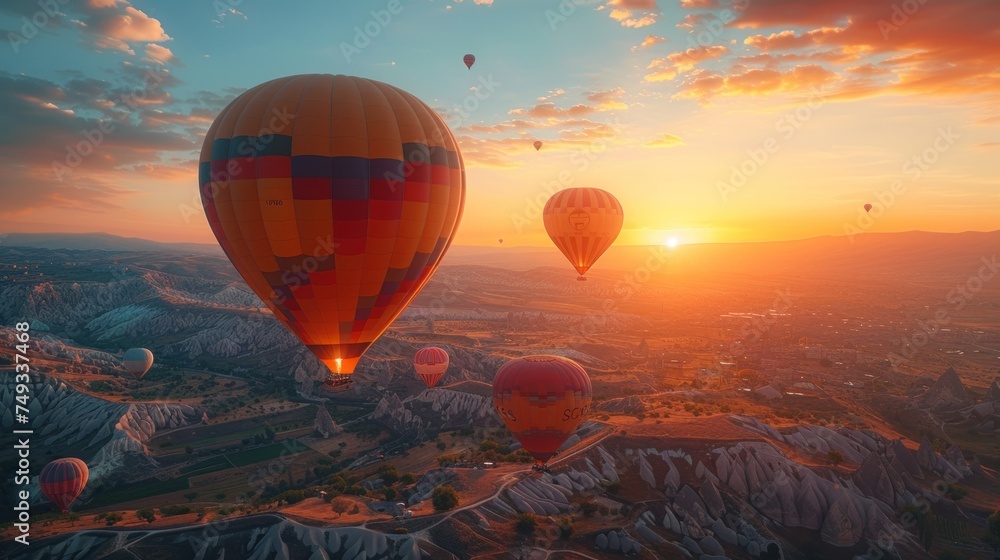 Obraz premium Beautiful view of balloon flight in Cappadocia