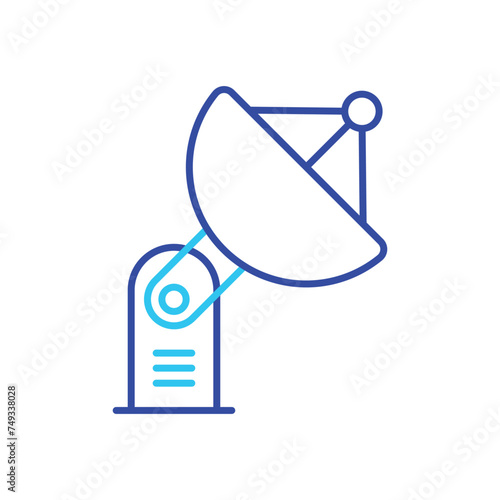 Dark and light blue Satellite Dish vector icon