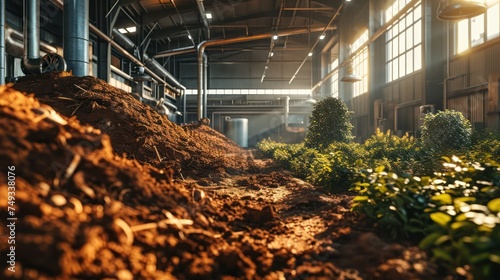 composting facility with state-of-the-art technology, emphasizing innovation in waste management practices
