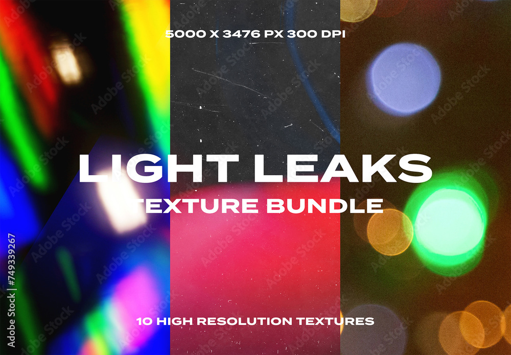 Light Camera Texture Light Leak Camera Overlay Texture Pack Bundle Effect Surface Stock ...