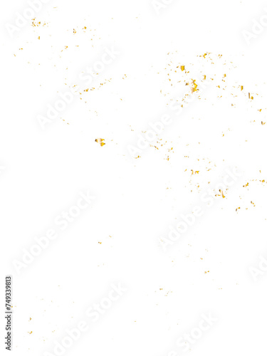 Doted and confetti golden glitter on transparent background. Shiny glittering dust. Gold glitter sparkle confetti that floats down falling. Vector illustration.