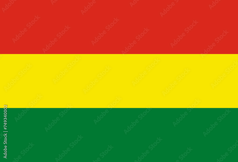 Obraz premium Close-up of red, yellow and green national flag of Southern American country of Bolivia. Illustration made February 9th, 2024, Zurich, Switzerland.