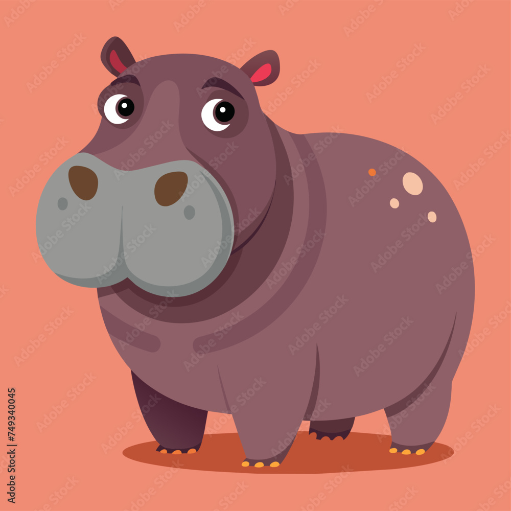 Fototapeta premium Hippopotamus isolated on white background