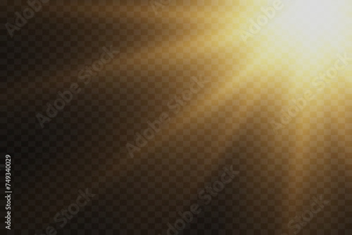 Sunlight special lens flare light effects. Glare of rays and light. On a transparent background.