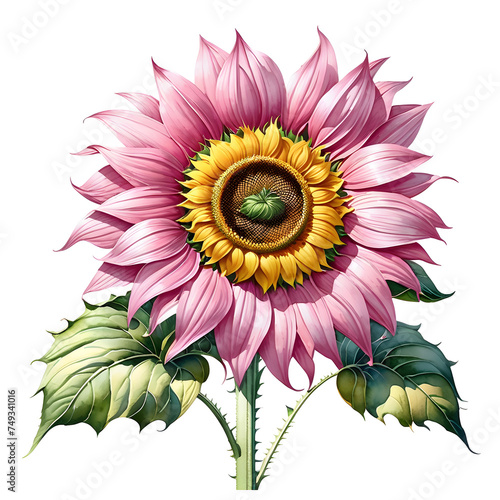 Vivid Sunflower Icons: A Kaleidoscope of Beautiful Colors.(Generative AI)