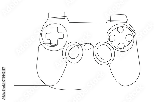 Continuous one line drawing of game stick. Joystick gaming controller. outline vector illustration. © MdOmar