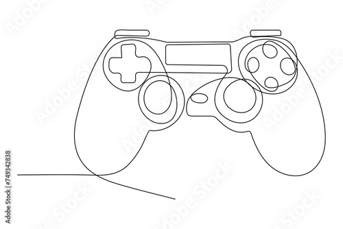 Continuous one line drawing of game stick. Joystick gaming controller. outline vector illustration. © MdOmar
