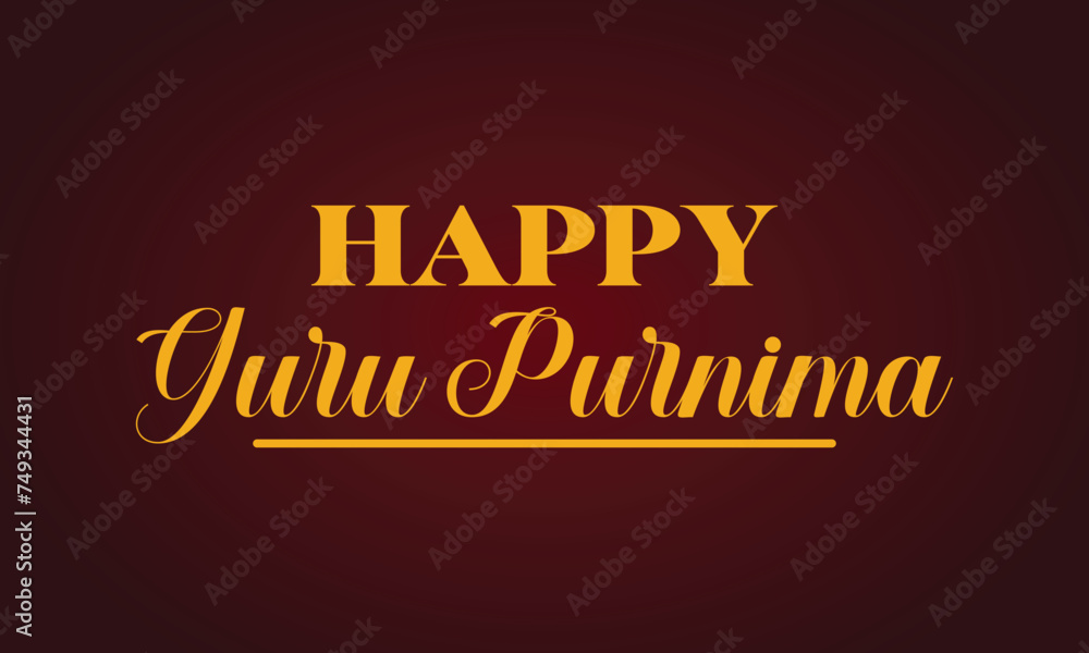 Happy Guru Purnima Stylish Text illustration Design